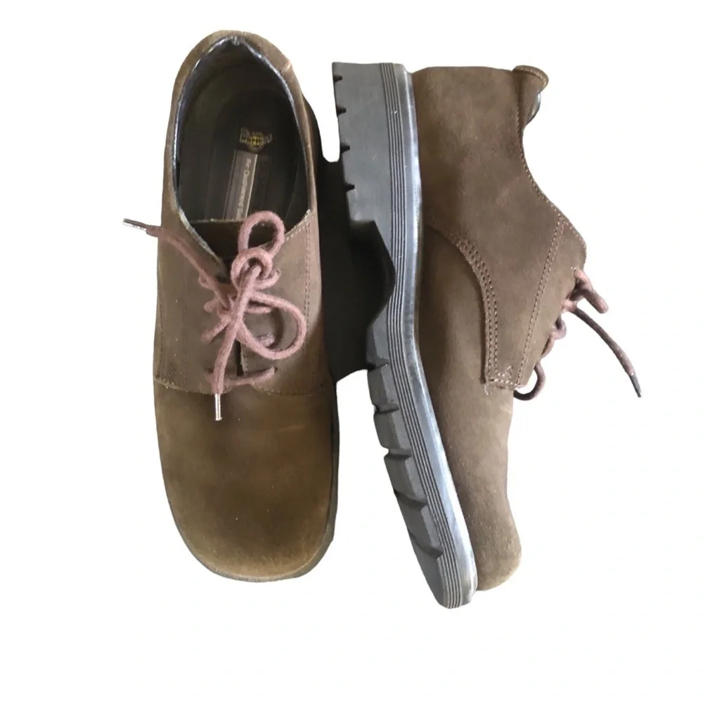 Doc Dr Martens Air Cushion Sole Suede Lace Up Shoe 8 Men’s Dark Brown ENGLAND